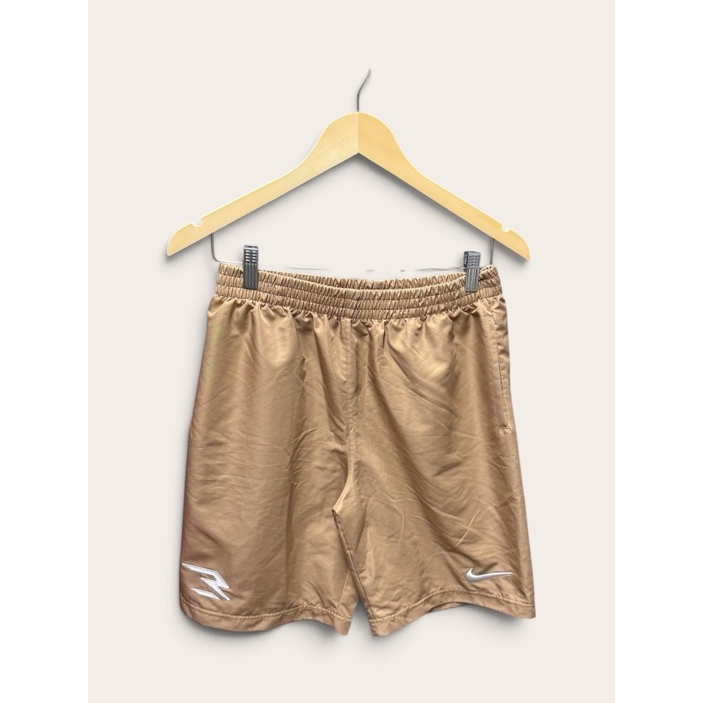 Nike 3Brand Russell Wilson Boys XL Tan Khaki Athletic Training Shorts 13-15Y